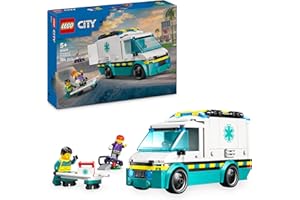 LEGO City Karetka Pogotowia, Konstrukcyjna Zabawka dla Dziecka do Zbudowania, Pojazd z Minifigurkami i Akcesoriami, Kreatywny Prezent dla 5-latka, dla Chłopca i Dziewczynki, dla Przedszkolaka, 60451