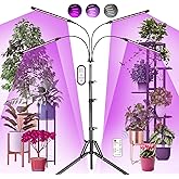 Railee Plant Lamp LED with Stand, 192 LEDs, Full Spectrum Plant Light, LED Growing Lamp for Plants with Timer Switch, 4 Modes