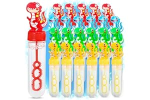 Magicat Zestaw baniek mydlanych XXL dla dzieci, zestaw 24 baniek mydlanych z zabawnymi uchwytami dinozaura, upominek na urodziny dziecka, płyn do baniek mydlanych po 30 ml, baniek mydlanych na wesele,