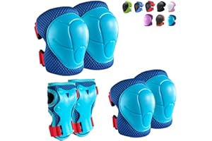 CKE Rodilleras para niños Rodilleras y Coderas Juego de Equipo de protección para niños pequeños Rodilleras Infantiles para niños/jóvenes muñequeras 3 en 1 para Ciclismo Bicicleta Patinaje Scooter