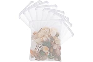 Xinjoduz 8 sztuk worków filtrujących do akwarium, worek filtrujący, mały worek do akwarium, siatkowy worek siatkowy, mały, z zamkiem błyskawicznym