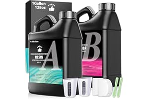 Zoncolor 1 Gallon Epoxy Resin Kit - Resin Kits for Beginners, 2 Parts Resin Jewellery Making Kit for Casting and Coating, 4.5L Clear Resin Epoxy Bubbles Free for DIY Art Christmas Birthday