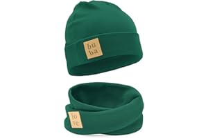 Bubalove Kindermütze + Schornstein Set für Mädchen, Jungen, Babys, Mütze, handgenähte Kopfbedeckung, DIY Schal und Mützenset für Kinder