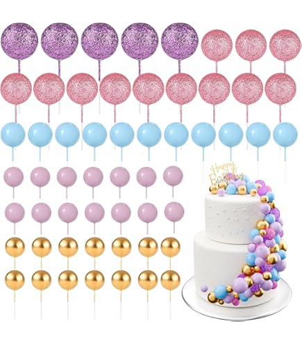 ASTARON 20 Mini Ballonnen & Ballen Cake Decoraties - Rode Cake Topper Sticks voor Bruiloft & Verjaardag
