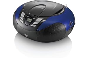 Lenco SCD-37 USB Stereo Boombox, Radio FM, CD/MP3-Player, USB 2.0, Blu