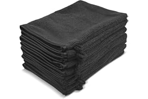 Dalephoric 10 Pezzi 14.6 x 21cm Guanti da Bagno, Guanto Doccia in Microfibra, Morbidi e Assorbenti, Guanto Esfoliante Corpo, Exfoliating Gloves, per Rimozione del Trucco, Lavati la Faccia, Nero