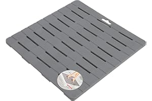 Inbagno Pedana per Doccia Antiscivolo Grigia 55 x 55 cm in Plastica con Gommini Antiscivolo