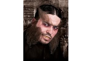 Bestie Backenbart - Professionelle Bartkombination - Monster Koteletten aus Echthaar - grau - Verkleidung Kostüm-Accessoire Karneval Fasching (inkl. Hautkleber)