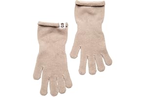KNITAS Long Knitted Cotton Wrist Gloves for Children, Single Layer Finger Gloves for Boys and Girls, 2-8 Years, Comfortable Soft Gloves in Beige and Pink, Size 4-7