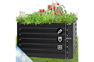 blumfeldt Fioriera da Esterno, Orto Verticale Rialzato da Esterno per Balcone e Giardino, Mini Orto Rialzato per Piantine, Giardino Verticale da Esterno, Impermeabile 600L, 100 x 60 x 100cm (Beige)