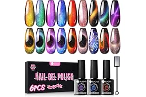 UR SUGAR 7,5ml Vernis Semi Permanent 9D Cat Magnétique Gel Caméléon Oeil de Chat Magnétique Phantom Base Noire Nécessaire