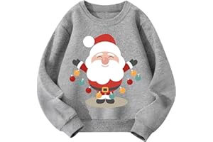 Pilipulu Felpa Natalizia Bambino Girocollo Pullover Natale Bimbo in Cotone Christmas Sweater Bambina Abbigliamento Natalizio per Bambini e Bambine 2-7 Anni