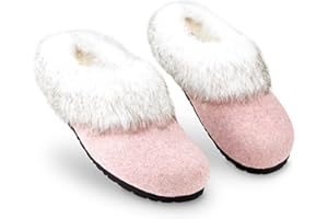 DUNLOP Zapatillas de Casa con Suela Antideslizante, Pantuflas Invierno con Forro Polar Para Mujer y Chica Adolescente Talla 37-41