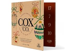 COX & CO Cox&Co. Christmas Luxury Dark Chocolate Vegan Advent Calendar 2025 | 24 x 5g 60% Colombian Single Origin Cacao | Small Batch | Exclusive Artwork | 100% Plastic Free