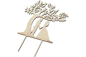 Mopec madera novios Árbol de la Vida 17x18cm. Cake topper en bois pour mariés arbre de vie 17 x 18 cm, Marron, Taille unique