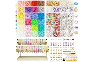 DXRPO Perles Heishi, 6mm , 7000+ Pièces Perles Plates pour Bracelet, Utilisé pour DIY Bricolage Boucles D'oreilles, Colliers Production Artisanale