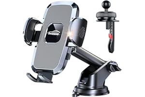 Rainway KFZ Handyhalterung Saugnapf & Lüftung, 3 in 1 Handy Halterung Auto Zubehör mit Universal Haken, 360°Drehung Handyhalter Kompatibel mit iPhone Samsung Huawei Xiaomi Smartphone