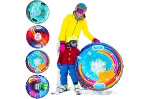 Fancysky Slitta da Neve Gonfiabile con 2 Maniglie - 80x80 Cm Tubo da Neve Gonfiabilee Spesso per Tutte Le Età, Snow Tube, Luges Gonflables, Vivi Avventure Invernali Indimenticabili
