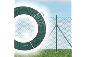 Italfence - Filo di ferro plastificato verde per recinzioni, 100 metri (Disponibili vari diametri) [Ø3,20mm]