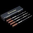 Scriveiner Rollerball Refill Black Fine - 4 Rollerball Refills Designed for Scriveiner Pens - Safety Ceramic Non Dry Roller Pen Refill F - Schmidt 888 Size – Made in Germany