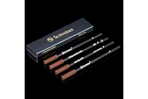 Scriveiner Rollerball Refill Black Fine - 4 Rollerball Refills Designed for Scriveiner Pens - Safety Ceramic Non Dry Roller Pen Refill F - Schmidt 888 Size – Made in Germany