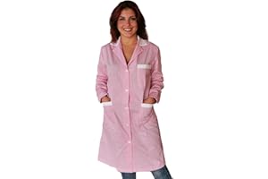 Petersabitidalavoro Camici da Lavoro Donna,Quadrettini,Manica Lunga,Maestra Asilo,Alimentari,Banconista