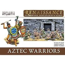 Wargames Atlantic – Guerriers Aztèques Renaissance – 30 Figurines 28mm En Plastique Dur à Monter Et Peindre