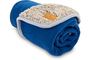PawPride Dog Blanket – Super Soft Dog Blankets Large Washable - Fluffy Pet Blankets for Dogs Sherpa Textured Puppy Blanket – Large Size 80cm x 100cm (Blue)