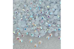 MajorCrafts 3000pcs 3mm ss12 Jelly AB Flat Back Round 14 Facets Resin Rhinestones Arts and Crafts Embellishment Gems (White AB C61)