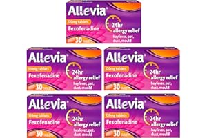 Allevia 120mg Allergy Relief Tablets | 150 cts (5 packs of 30 cts) | 120mg Fexofenadine | 24hr Relief Acts within 1 Hour | Non-drowsy in Most People | Relieves Hayfever, Pet, Dust and Mould Allergies