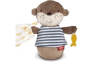 Fehn Mini listado Nutria, Divertido Juguete de motricidad para agarrar, Tocar, Sentir y Dar codazos, Hombre de pie para bebés y niños pequeños a Partir de 0 Meses