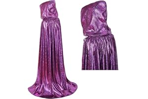 maxToonrain Glitter Cape Halloween Full Length Bling Bling Shiny Cloak Men Women Mardi Gras Notting Hill Carniva Christmas Costume (Purple, 160CM)