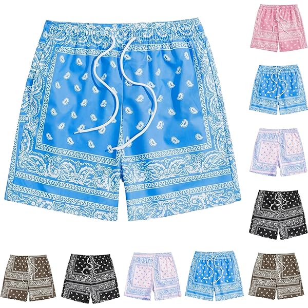 BOOMLEMON Men's Paisley Shorts Athletic Workout