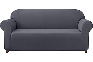 ‎SUBRTEX subrtex kariert Sofabezug Sofahusse Sesselbezug Stretchhusse Sofaüberwurf Couchhusse Spannbezug(3 Sitzer,Grau)