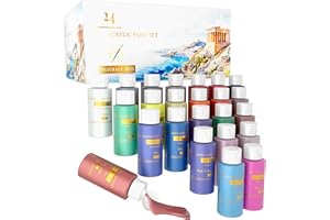 ‎PINTURALE ARTS Pinturale Arts Acrylfarben Set 24 x 60 ml | Pigmente für Professionelle und Langlebige Ergebnisse | Acrylfarbe für Bastelarbeiten, Leinwand, Modellbau, Keramik, Holz, Künstler | Acrylic Paint Set