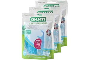 Fil dentaire et porte fil Easy Flosser de GUM, 30 pièces par paquet (3x 30 pièces)
