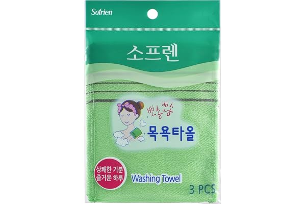 Sofrien Italy Towel 30P (3P x 10 set) koreansk exfolierande handduk tvättdukar, koreanska Italien dusch och badhandduk (6,29 x 5,3 tum, grön) tillverkad i Korea (grön, 30 st)