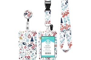 HINSLY Uchwyt na identyfikator ze smyczą na klucze, smycz do zawieszania, zwijana okładka na dowód osobisty ze smyczą, regulowana, dla kobiet, nauczycieli, pielęgniarek, lekarzy, studentów