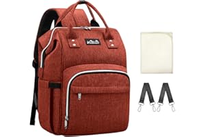 Viedouce Mochilas para Pañales Biberones, Bolso del Bebé Mamá,Impermeable con Estilo Oxford Bolso Pañal de Gran Capacidad, con Portátil Cambiador y 2 Piezas Ganchos Carrito Bebé