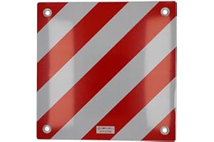 Cartrend 10615 Warning Sign Italy Warning Sign Rear Aluminium 50 x 50 cm Reflective Red/White Rear Carrier/Bicycle Carrier for Car, Camping