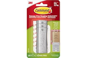 Command Large Universal Frame Hanger, 3-Hangers, 6-Strips, 6-Frame Stabilizer Strips, Decorate Damage