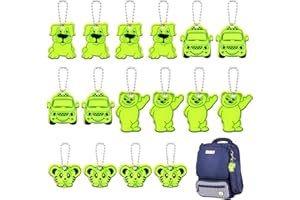 OSDUE Safety Reflector Pendant, Safety Reflector with Chains, High Visibility Reflective Keyrings, Waterproof Safe Pedestrian Bag Pendant for Clothes Bag Cycling Walking Running