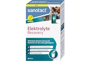 ‎SANOTACT sanotact® Elektrolyte Recovery – Elektrolyt Pulver mit Cholin & Vitaminen – Hydration & Energie für Party, Sport & Festivals – Vegan, Pfirsichgeschmack – 10 Sticks