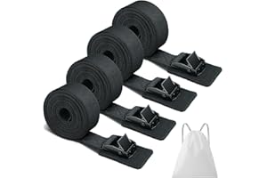 HUOBERR 4er-Set Zurrgurte 250 kg Tragkraft 2,5 m Spanngurt, Spanngurt mit Zinklegierungschnalle, Befestigungsgurt mit Klemmverschluss, Schnellverschluss-Zurrgurte für Auto, Fahrradträger & Motorrad