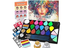 ‎GONTENCE Gontence Kinderschminke Set - 17 Farben Schminke Kinder Erwachsene - Gesichtsfarbe Kinderschminken - Faschingsschminke Theaterschminke Halloween Karneval Fasching Kinder Schminken Set