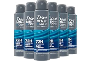Dove Men +Care Aerosol Para Hombre Clean Comfort 72 h, 150 ML, pack de 6 Unidades, Sin fragancia