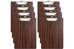 DONGLI (8 Stück) Klemmbrett Holz A4,Schreibbrett Klemmbrett mit Metalklemme und Aufhängeose, A4 Clipboard Schreibplatte Klemmbretter für Büro,Restaurant,Schule