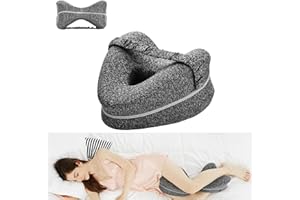 Carexult Knee Pillow for Side Sleepers, Side Sleepers, Knee Pillow, Leg Pillow, Knee Pillow, Side Sleeper Pillow Made of Memory Foam, Hip Back Knee Pain Pregnancy (Grey)