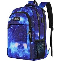 CFERSAN Multifunctional Backpack: Water-Resistant Travel & School Backpack For Laptops, College, Men, Women, Kids – Durable, Lightweight & Stylish (Starry Sky Baseball Design) - View #8
