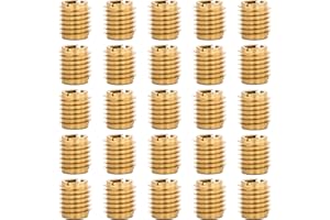E-Z LOK 400-4 Threaded Insert, Brass, Knife Thread, 1/4"-20 Internal Threads, 0.500" Length (Pack of 25)